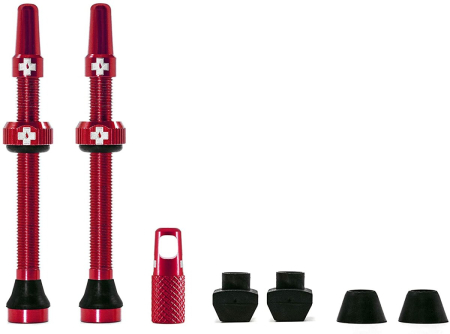 Вентили для бескамерных колес MUC-OFF Tubeless Presta Valve, 80 мм, красные