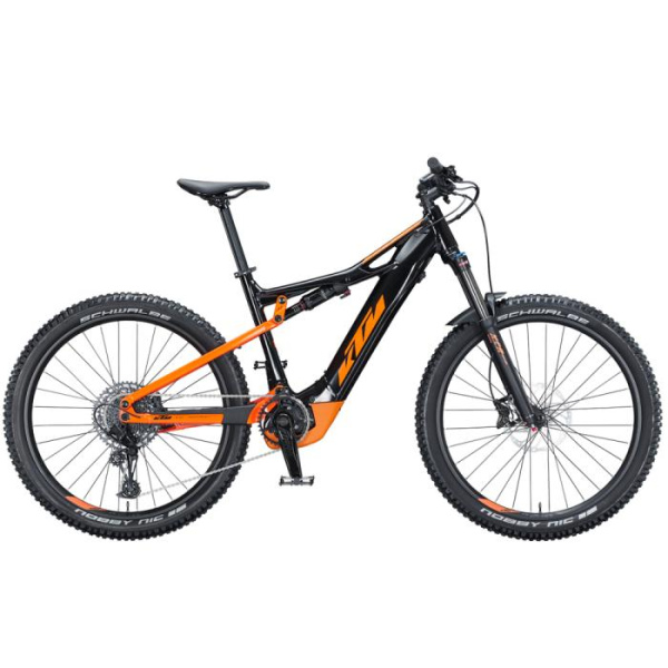 Электровелосипед KTM Macina Lycan 272 27" черный (оранжево-черный) 2021