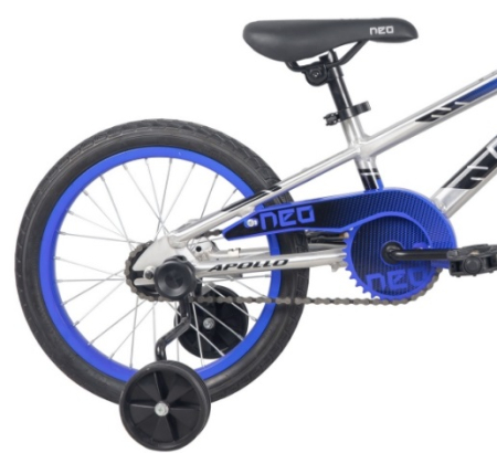 Детский велосипед Apollo NEO boys 16", Brushed Alloy / Blue / Black Fade