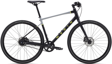 Городской велосипед 28" Marin PRESIDIO 3 рама - XL 2021 Satin Black/Charcoal/Gloss Hi-Vis Yellow