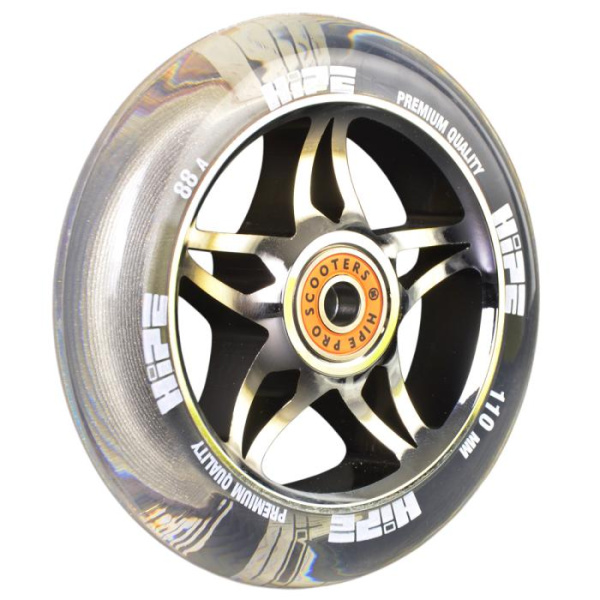 Колесо для трюкового самоката Hipe Star 110 мм, Chrome/Clear