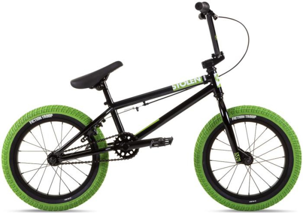 Детский BMX велосипед Stolen Agent 16.25" 16" Черно-зеленый 2021