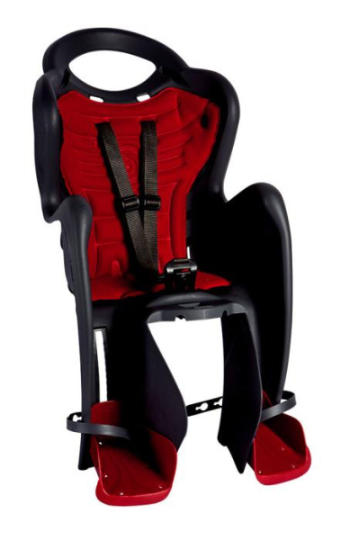 Сиденье задн. Bellelli Mr Fox Relax B-fix до 22кг, чёрное с красной подкладкой