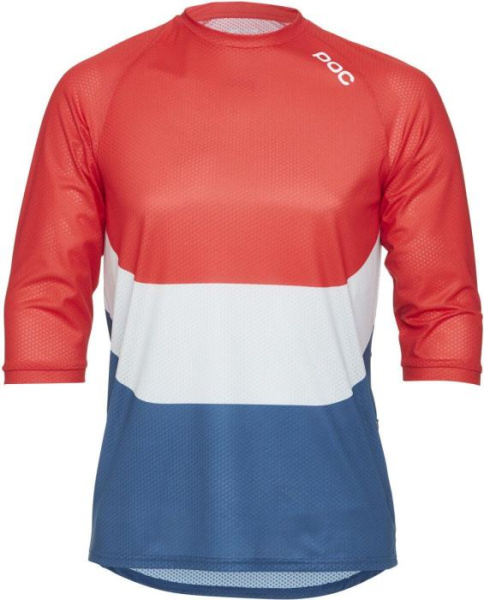 Велоджерси POC Essential Enduro 3/4 Light Jersey, Prismane Multi Red, M