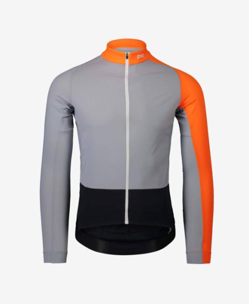 Велоджерси с длинным рукавом POC Essential Road Mid LS Jersey,Granite Grey/Zink Orange, S