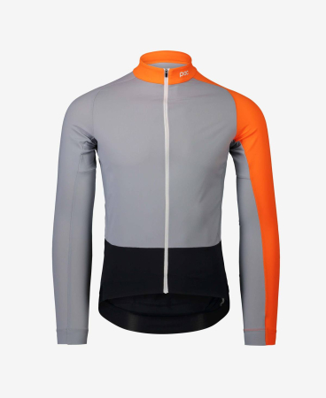 Велоджерси с длинным рукавом POC Essential Road Mid LS Jersey, Granite Grey/Zink Orange, M