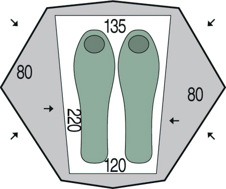 Палатка двухместная Pinguin Aero 2 DAC, Green