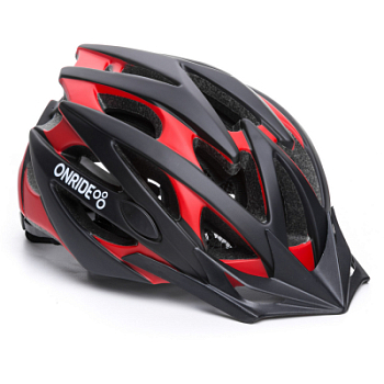Велошлем Onride Cross, Матовый черный/Красный