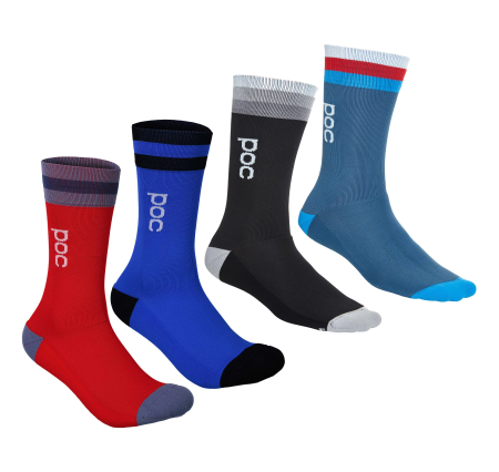 Носки велосипедные POC Essential Mid Length Sock,Calcite Blue/Prismane Red, M