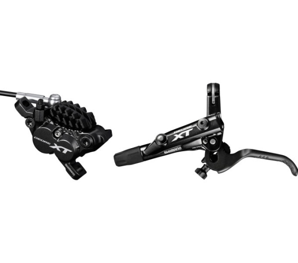Гальмо гідравл. дискове SHIMANO M8000-2 DEORE XT переднє (ліва ручка, 4-поршн каліпер M8020, гідроліния 1000мм)