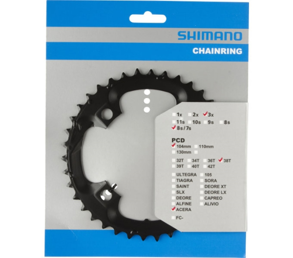 Зірка шатунів Shimano FC-M361 ACERA 38зуб. чорн