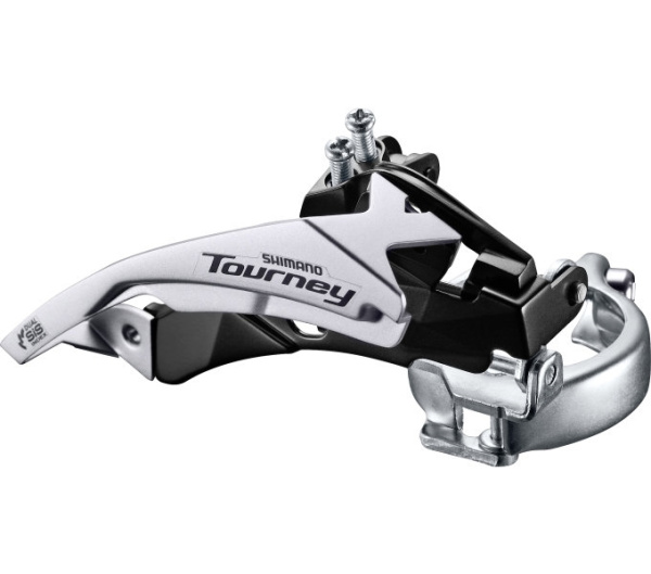 Переключатель передний Shimano FD-TY500, Top-Swing, универс.тяга, хомут 34.9 мм (S/M адаптеры), для 42Т