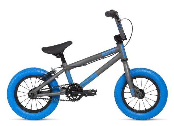 Велосипед BMX Stolen Agent 12" Matte Raw Silver w/Dark Blue Tires 2020