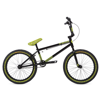 Велосипед BMX Stolen Overlord 20" Black w/Reflective Yellow 2020