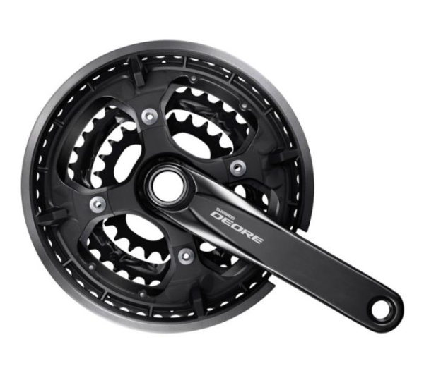 Шатуны Shimano FC-T6010 DEORE, интегрированная ось 175мм, 48X36X26, защита звезд