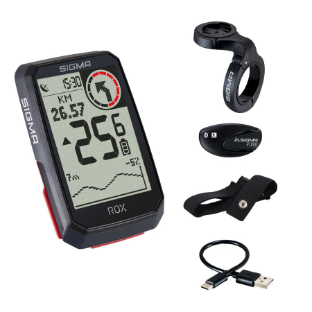 Велокомпьютер ROX 4.0 Black HR Set Sigma Sport