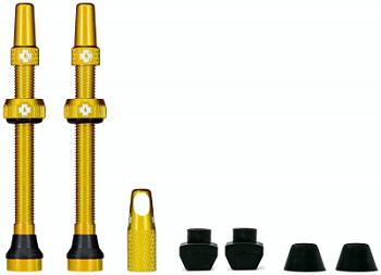 Вентили для бескамерных колес MUC-OFF Tubeless Presta Valve, 60 мм, золотые