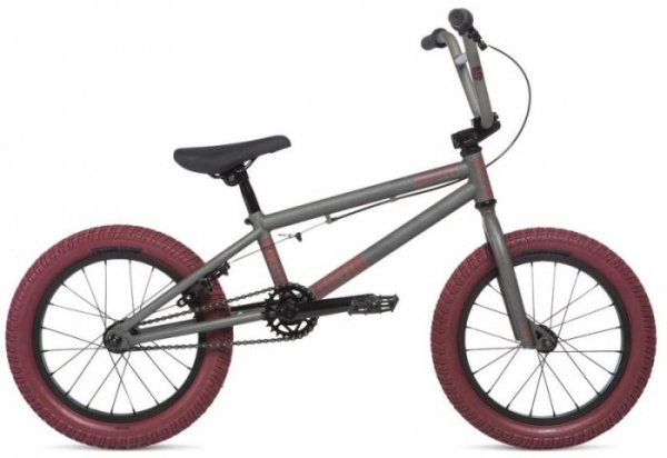 Велосипед BMX Stolen Agent 16" Matte Raw Silver w/Red Tires 2020