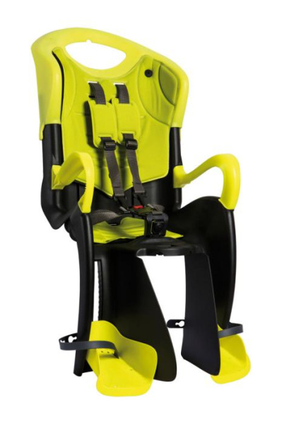 Сиденье задн. Bellelli Tiger Standart B-fix до 22кг, чёрно-салатовое с салатовой подкладкой (HI Vision)