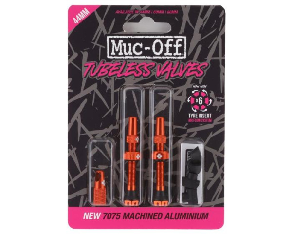 Вентили для бескамерных колес MUC-OFF Tubeless Presta Valve, 44 мм, оранжевые