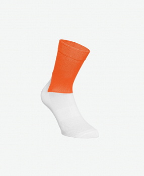 Носки велосипедные POC Essential Road Socks, Zink Orange/Hydrogen White, M