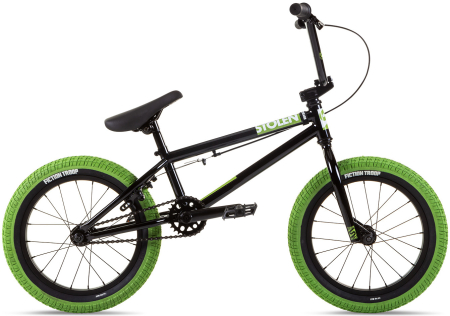 Детский BMX велосипед Stolen Agent 16.25" 16" Черно-зеленый 2021