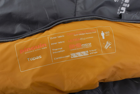 Спальный мешок Pinguin Topas (-1/-7°C), 195 см - Right Zip, Blue 2020
