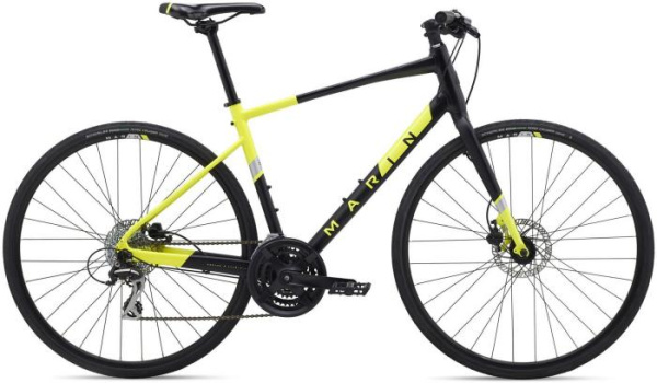 Городской велосипед Marin Fairfax 2 28" Satin Black/Gloss Hi-Vis Yellow/ Silver 2020
