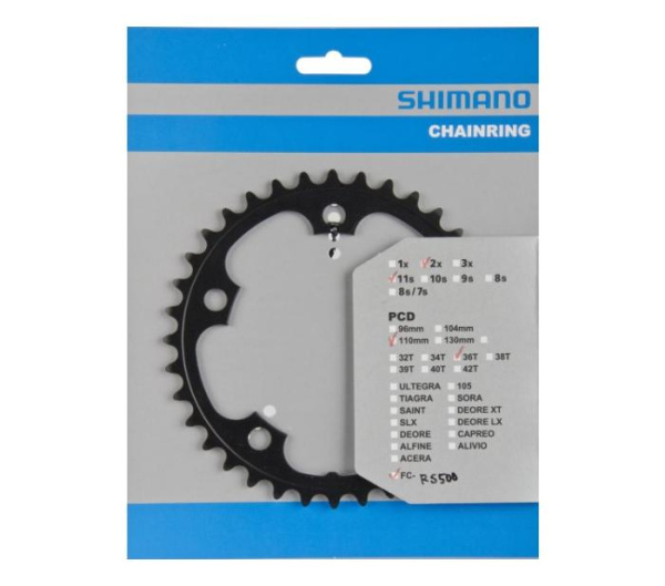 Зірка шатунів Shimano FC-RS500 36зуб. 11-швидк. чорн.