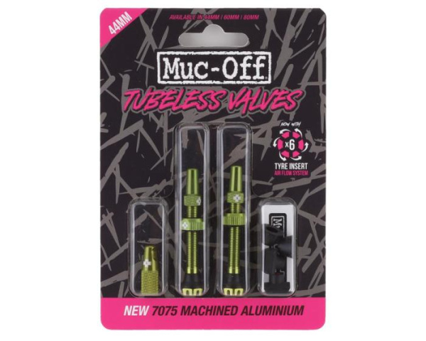 Вентили для бескамерных колес MUC-OFF Tubeless Presta Valve, 44 мм, зелёные