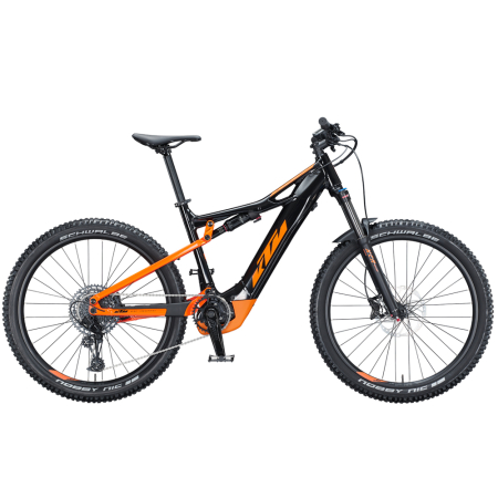 Электровелосипед KTM Macina Lycan 272 27" черный (оранжево-черный) 2021