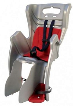 Сиденье задн. Bellelli Little Duck Standart до 22кг, серое с красной подкладкой