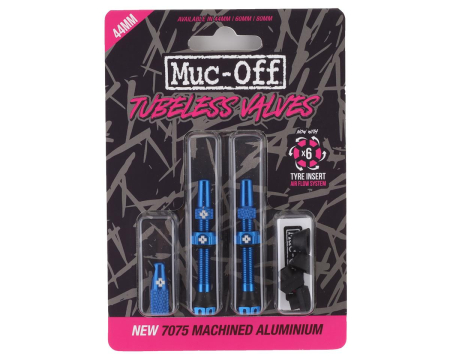 Вентили для бескамерных колес MUC-OFF Tubeless Presta Valve, 44 мм, синие