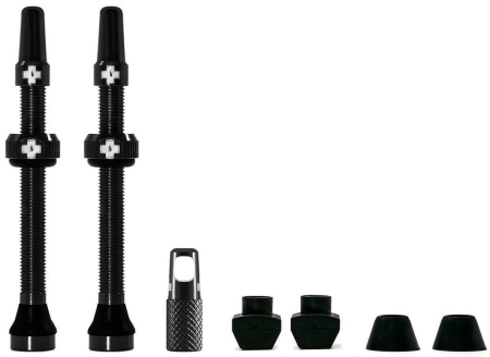 Вентили для бескамерных колес MUC-OFF Tubeless Presta Valve, 80 мм, чёрные