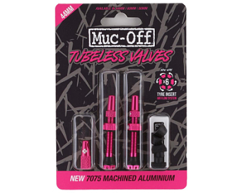 Вентили для бескамерных колес MUC-OFF Tubeless Presta Valve, 44 мм, розовые