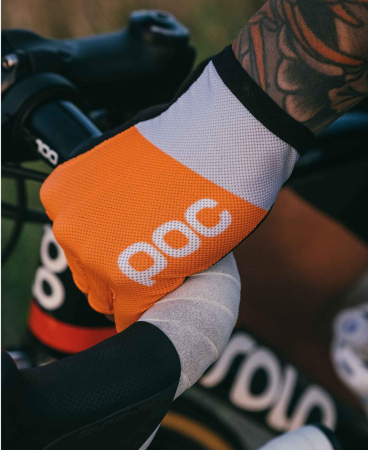 Велоперчатки POC Essential Road Mesh Short Glove Granite Grey/Zink Orange, S